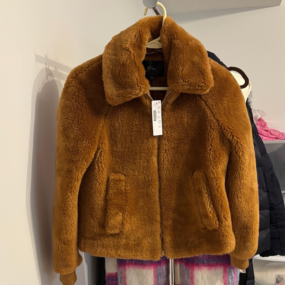J. Crew Tan Faux Fur Jacket